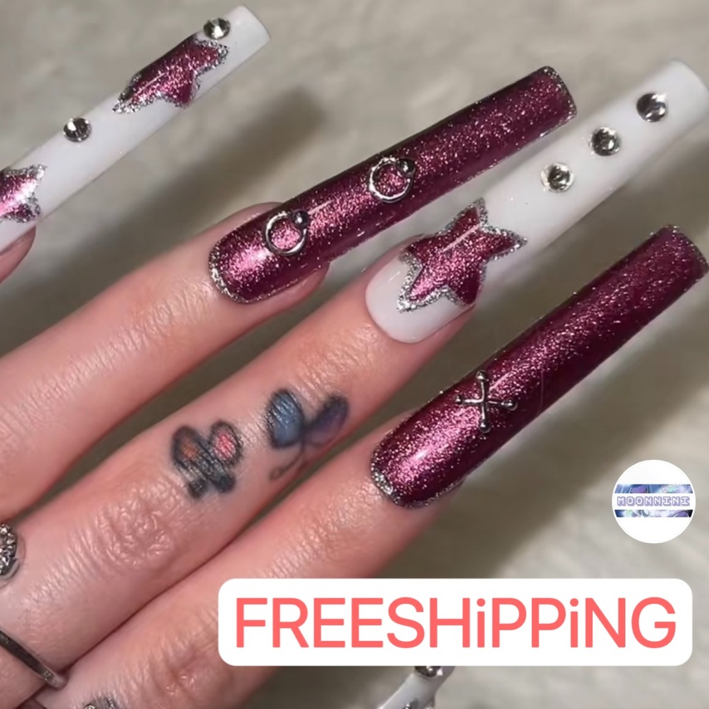MOONNiNi XL handmade press on nails w/toolkit